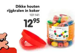 Happyland Dikke houten rijgkralen in koker aanbieding
