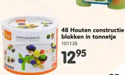 Happyland 48 Houten constructie blokken in tonnetje aanbieding