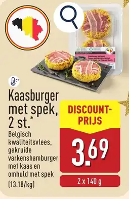 ALDI Kaasburger met spek aanbieding