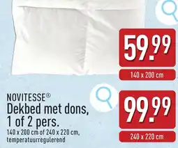 ALDI Novitesse dekbed met dons 2 pers aanbieding