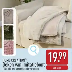 ALDI Home creation deken van imitatiebont aanbieding