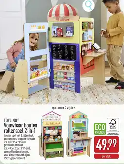 ALDI Toylino vouwbaar houten rollenspel 2-in-1 aanbieding
