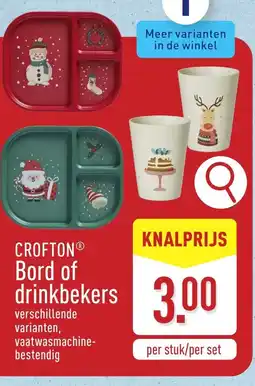 ALDI Crofton bord of drinkbekers aanbieding