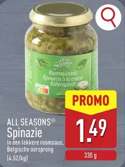 ALDI All seasons spinazie aanbieding