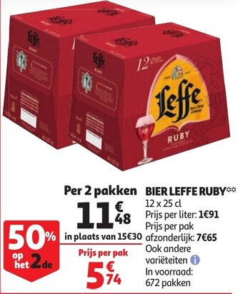 Auchan Bier Leffe Ruby aanbieding
