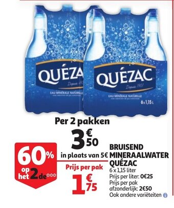 Auchan Bruisend Mineraalwater Quezac aanbieding