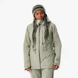 Decathlon Veelzijdige en warme ski-jas dames FR 100 saliegroen aanbieding