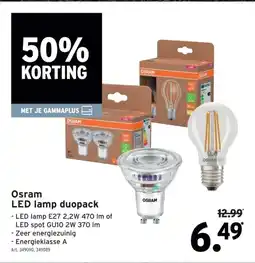GAMMA Osram LED lamp duopack aanbieding