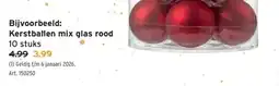 GAMMA Kerstballen mix glas rood 10 stuks aanbieding