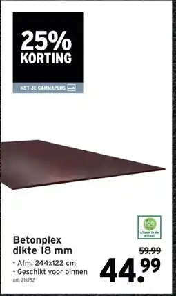GAMMA Betonplex dikte 18 mm aanbieding