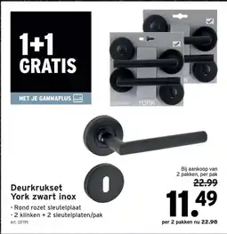 GAMMA Deurkrukset York zwart inox aanbieding