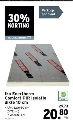 GAMMA Iko Enertherm Comfort PIR isolatie dikte 10 cm aanbieding