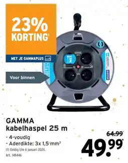 GAMMA GAMMA kabelhaspel 25 m aanbieding