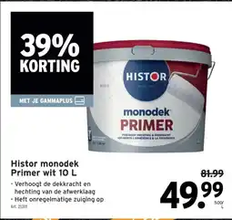 GAMMA Histor monodek Primer wit 10 L aanbieding
