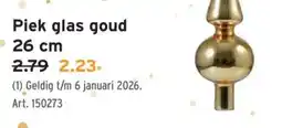 GAMMA Piek glas goud 26 cm aanbieding