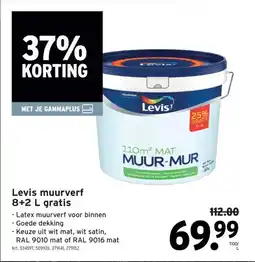 GAMMA Levis muurverf 8+2 L gratis aanbieding
