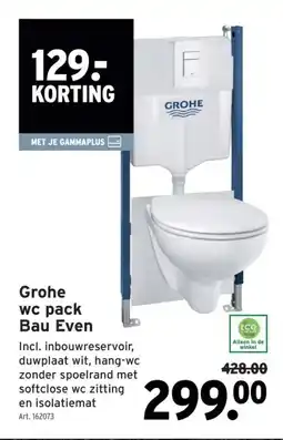 GAMMA Grohe wc pack Bau Even aanbieding