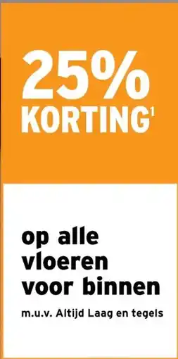 GAMMA 25% KORTING op alle vloeren voor binnen aanbieding