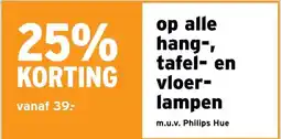 GAMMA 25% KORTING op alle hang-, tafel- en vloer- lampen aanbieding