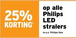 GAMMA 25% KORTING op alle Philips LED stralers aanbieding