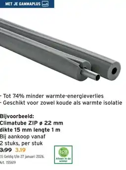 GAMMA Climatube ZIP dikte 15 mm lengte 1 m aanbieding