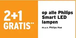 GAMMA 2+1 GRATIS** op alle Philips Smart LED lampen aanbieding