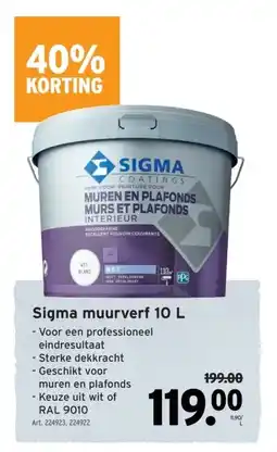 GAMMA Sigma muurverf 10 L aanbieding