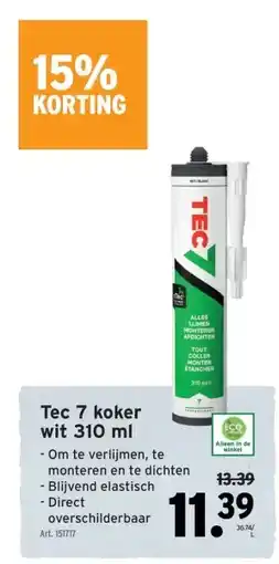 GAMMA Tec 7 koker wit 310 ml aanbieding