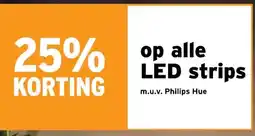 GAMMA 25% KORTING op alle LED strips aanbieding