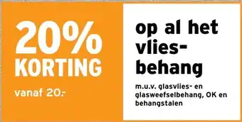 GAMMA 20% KORTING op al het vlies- behang aanbieding