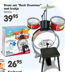 Happyland Drum set "Rock Drummer" met krukje 060232 aanbieding