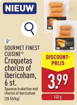 ALDI Gourmet finest cuisine croquetas chorizo of ibericoham, aanbieding