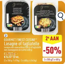 ALDI Gourmet finest cuisine lasagne of tagliatelle aanbieding