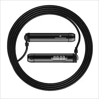 Decathlon 2 SETS ZWART VERBONDEN SPRINGTOUWEN. LED-METER + EVA OPBERGKOFFER aanbieding