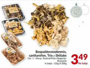 Intermarché Bospaddenstoelenmix cantharellen, Trio Shiitake aanbieding