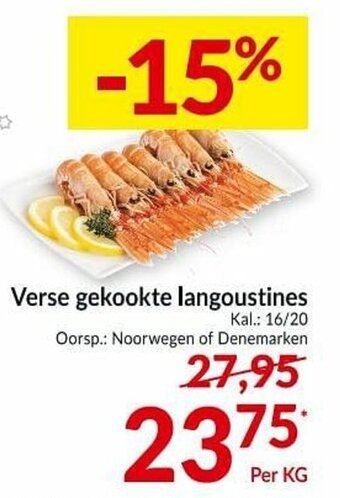 Intermarché Verse gekookte langoustines aanbieding