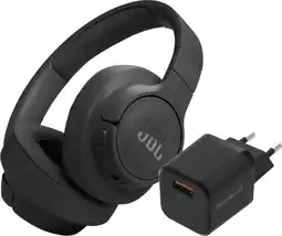 Coolblue JBL Tune 770NC Zwart + BlueBuilt Quick Charge Oplader met Usb A Poort 18W Zwart aanbieding