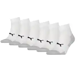 Decathlon Puma Sport Quartersokken Cushioned 6-pack Wit aanbieding