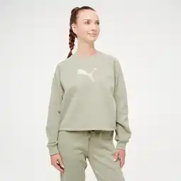 Decathlon Cropped sweater voor dames katoen groen aanbieding