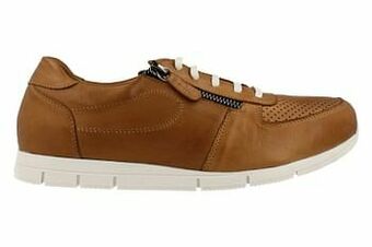 Berca Shoes Andrea Conti Sneaker Laag Dames Comfort Volledig Leder - Cognac aanbieding