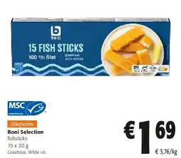 Colruyt Boni Selection fishsticks 15 x 30 g aanbieding