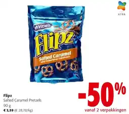 Colruyt Flipz Salted Caramel Pretzels 90 g aanbieding