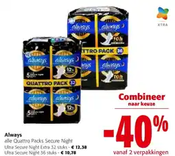 Colruyt Always Ultra Secure Night Extra 32 stuks aanbieding
