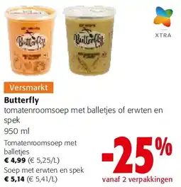 Colruyt Butterfly Tomatenroomsoep met balletjes aanbieding
