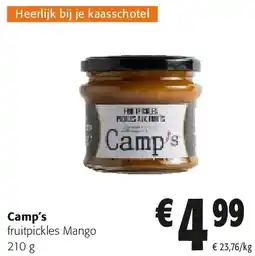 Colruyt Camp's fruitpickles Mango 210 g aanbieding