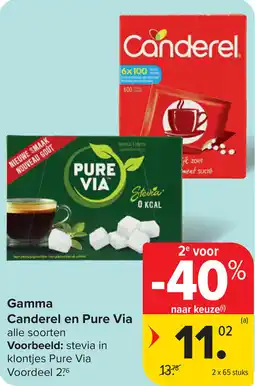 Carrefour Gamma Canderel en Pure Via aanbieding