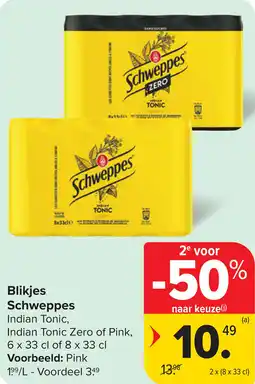 Carrefour Blikjes Schweppes aanbieding
