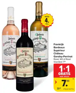Carrefour Frankrijk Bordeaux Supérieur Château Gandoy Perrinat aanbieding