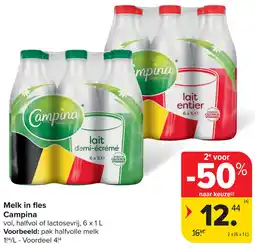 Carrefour Melk in fles Campina aanbieding