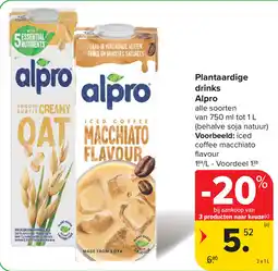 Carrefour Plantaardige drinks Alpro aanbieding